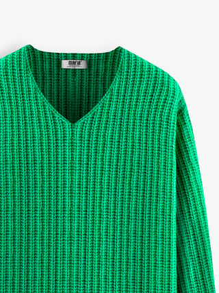 Regular Fit cutout Knit Sweater - Forest Green