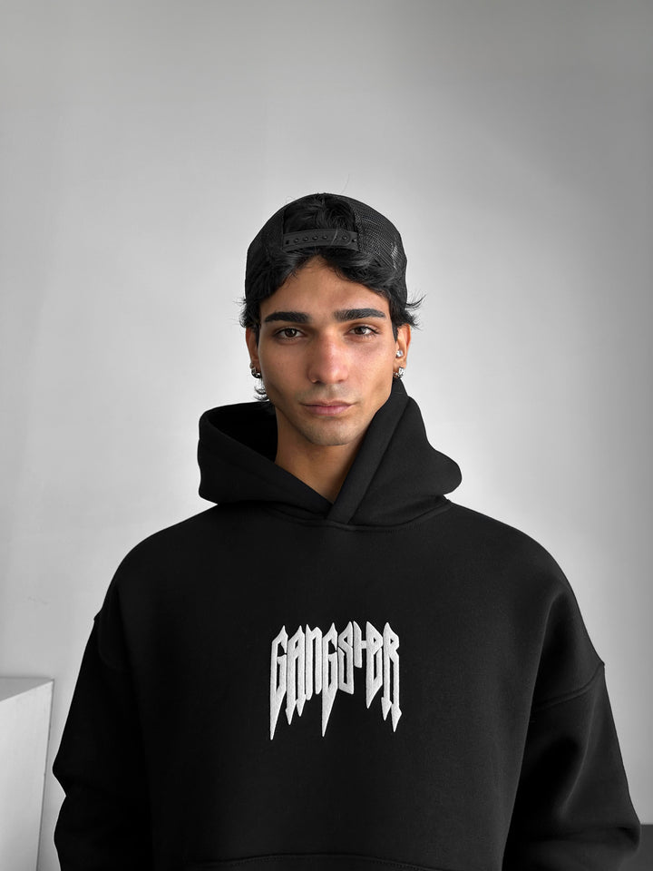 Oversize Gangster Hoodie - Black