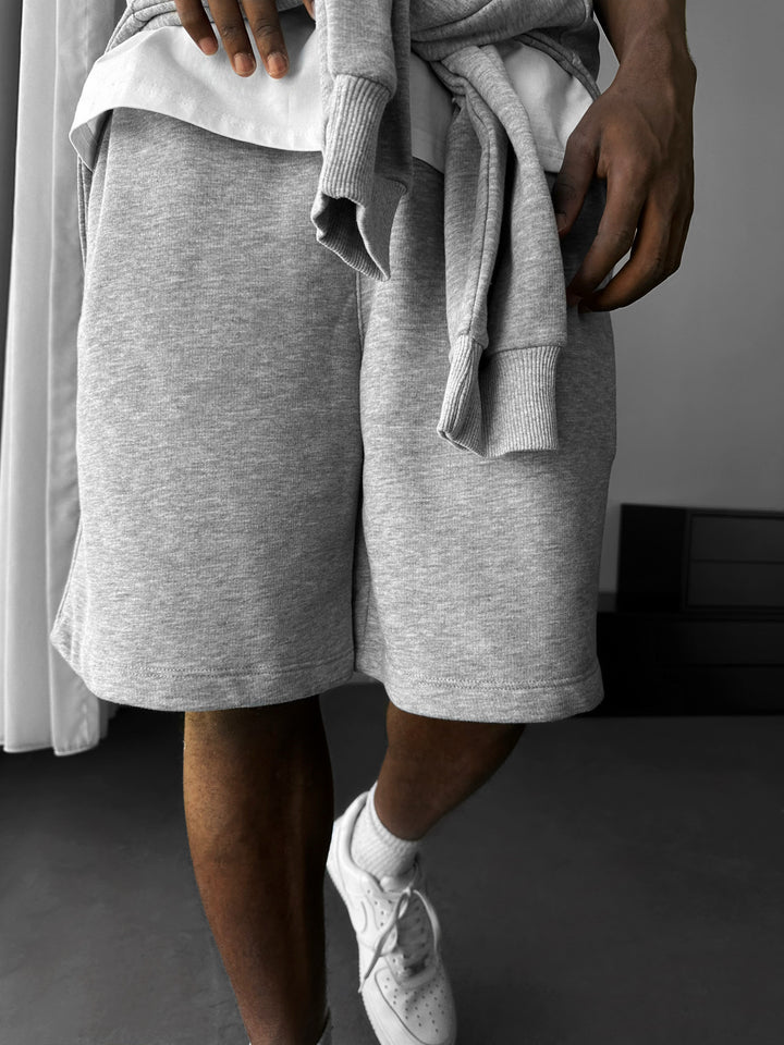 Loose Fit Basic Shorts - Grey Melange