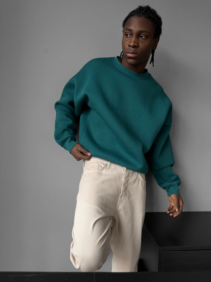 Oversize Basic Sweater - Sea Moss