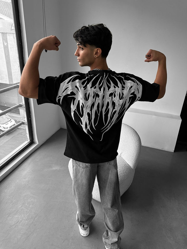 Oversize Mafia Tribal T-shirt - Black