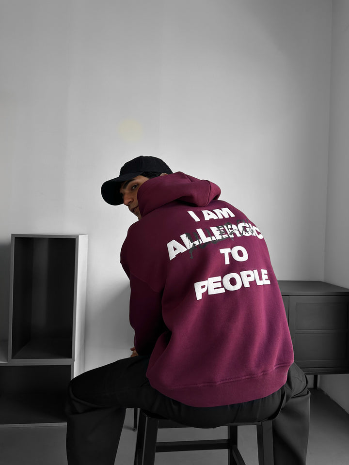 Oversize Allergic Hoodie - Bordeaux