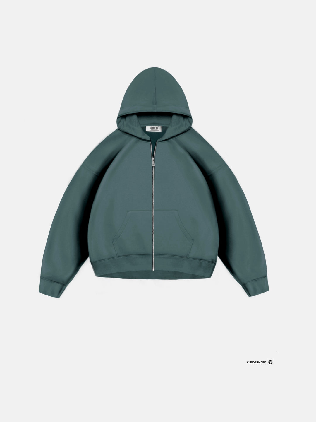 Basic Women Zipper Hoodie - Petrol