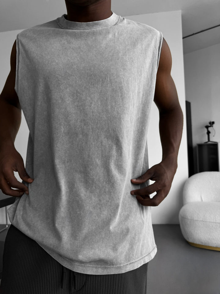 Oversize Washed TankTop - Grey