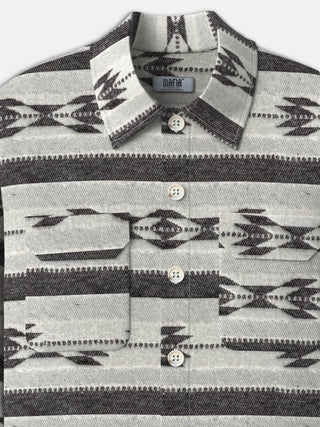 Oversize Shirt with Pattern - Black