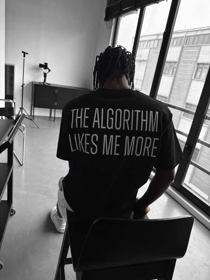 Oversize "Algorithm" T-Shirt - Black and White