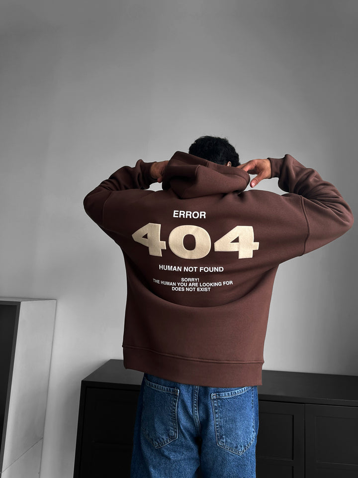 Oversize 404 Hoodie - Brown