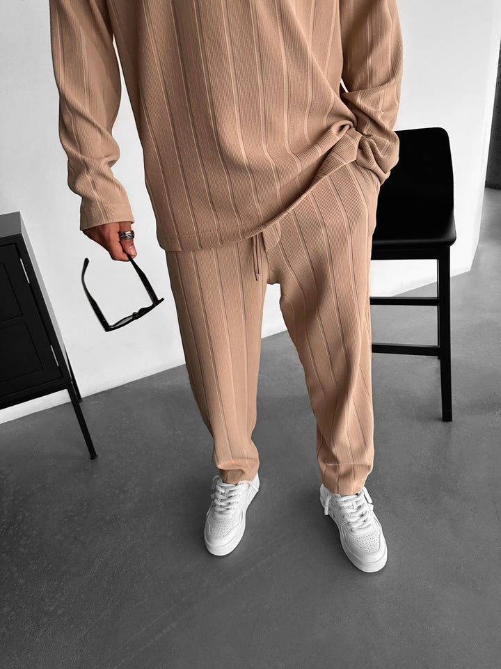 Loose Fit Strip pant - Beige