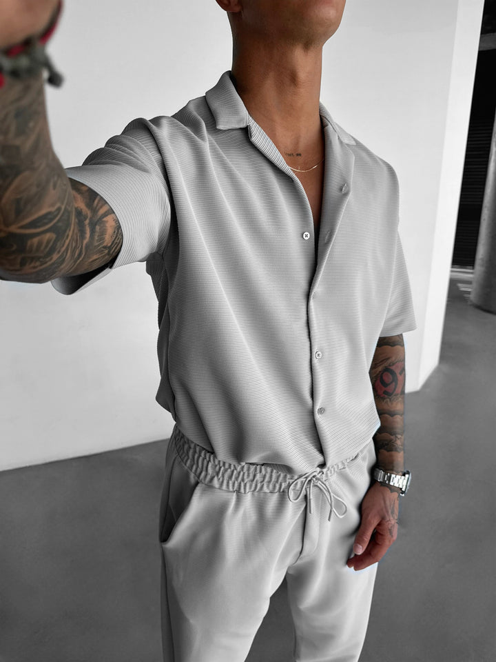 Regular Fit Lines Shirt - Grey
