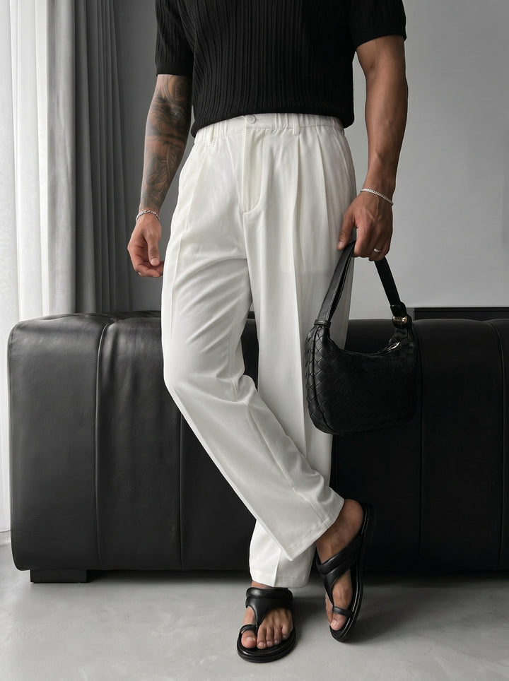 Baggy Chino Trousers - Ecru