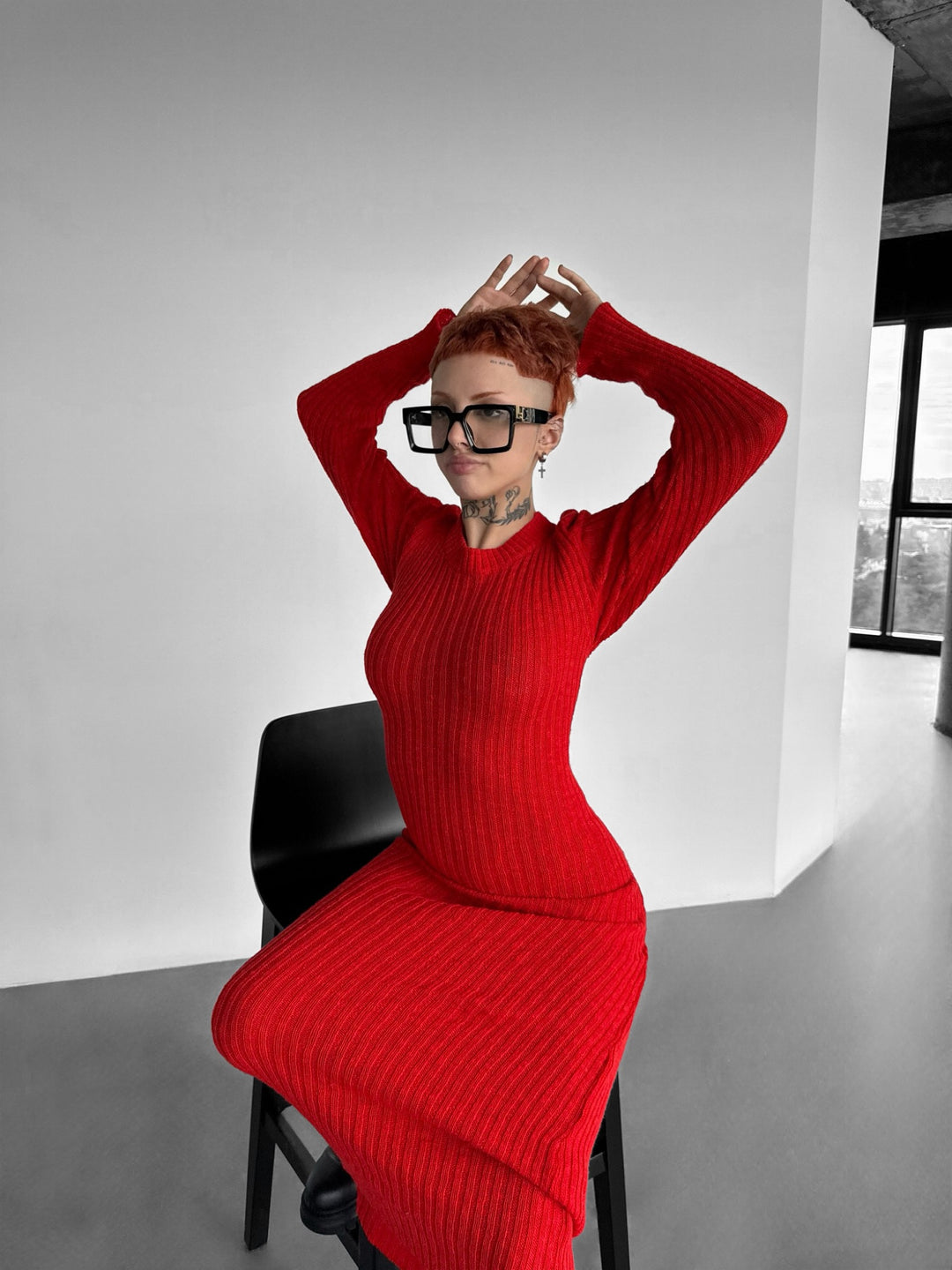 Maxi Knit Dress - Red