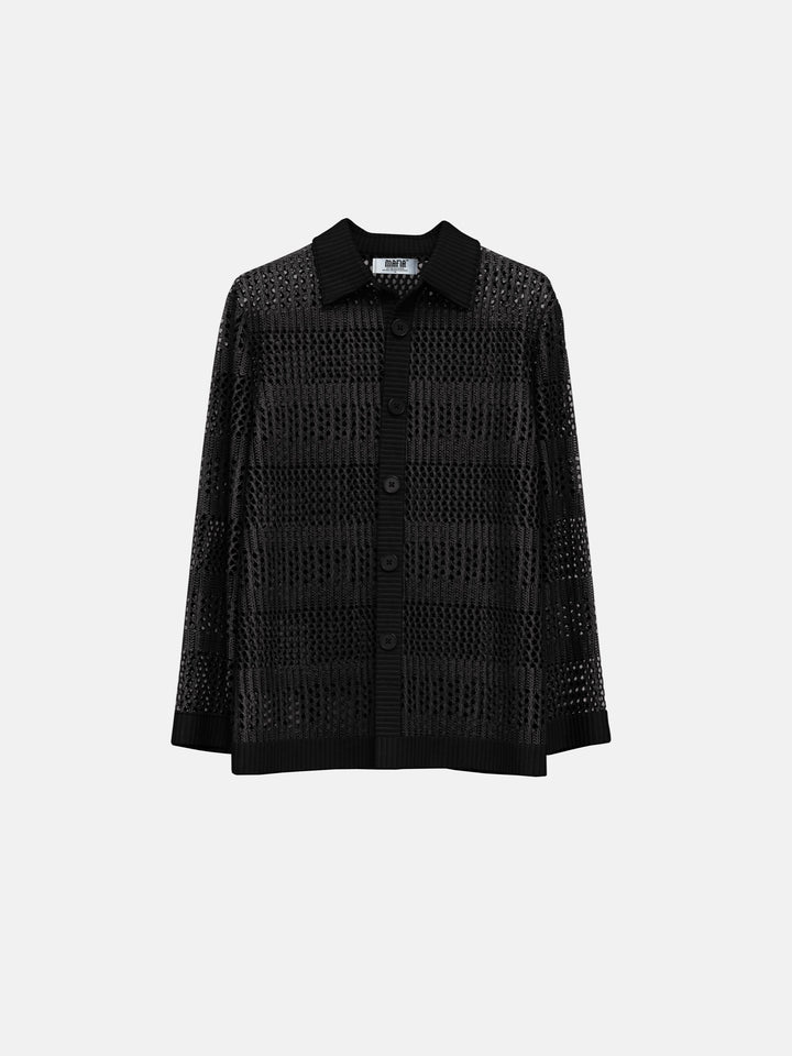 Oversize Holey Cardigan - Black