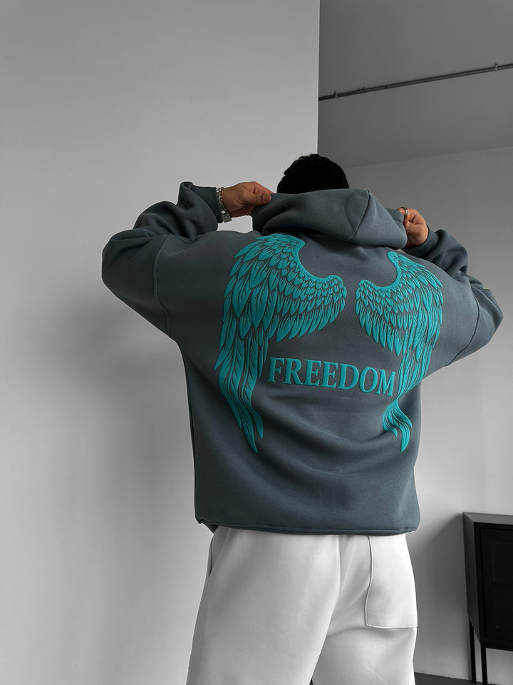 Oversize Freedom Hoodie - Stormy Weather