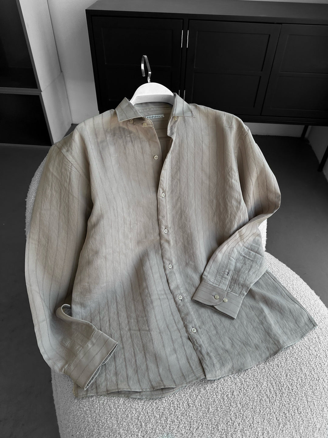 Regular Fit Striped Line Shirt - Camel