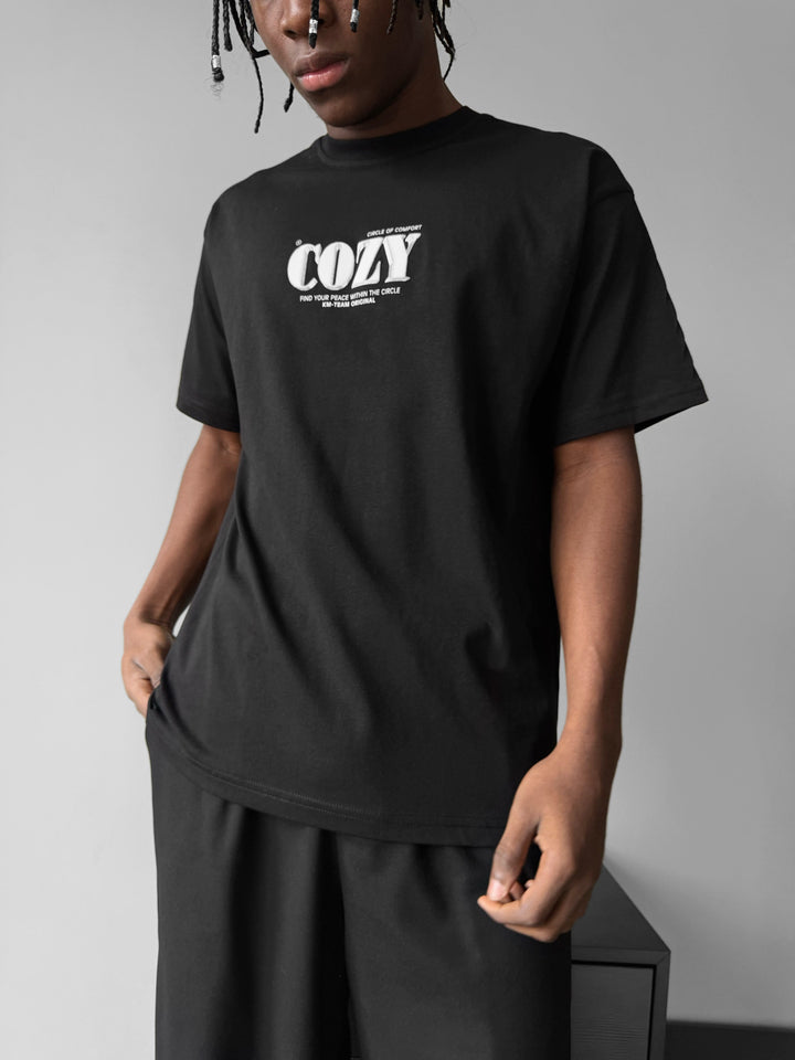 Oversize 'Cozy' T-Shirt - Black