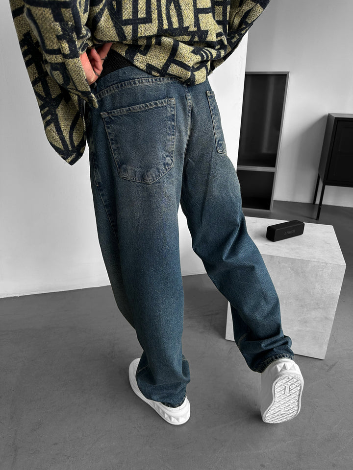 Front Line Baggy Jeans - Dark Blue