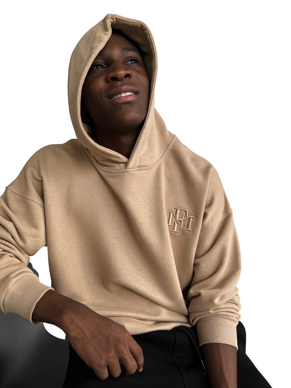 Loose Fit ‘MF’ Hoodie - Beige