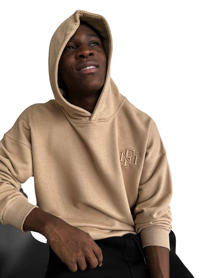 Loose Fit ‘MF’ Hoodie - Beige