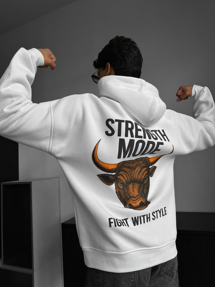 Oversize Strength Mode Hoodie - White