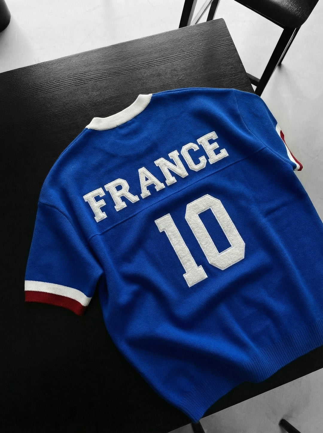 Oversize France Knit T-shirt - Sax