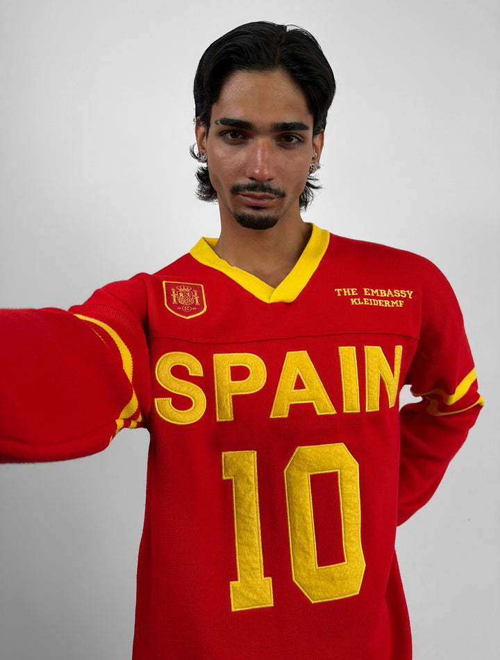 Oversize Spain Knit Sweatshirt - Red