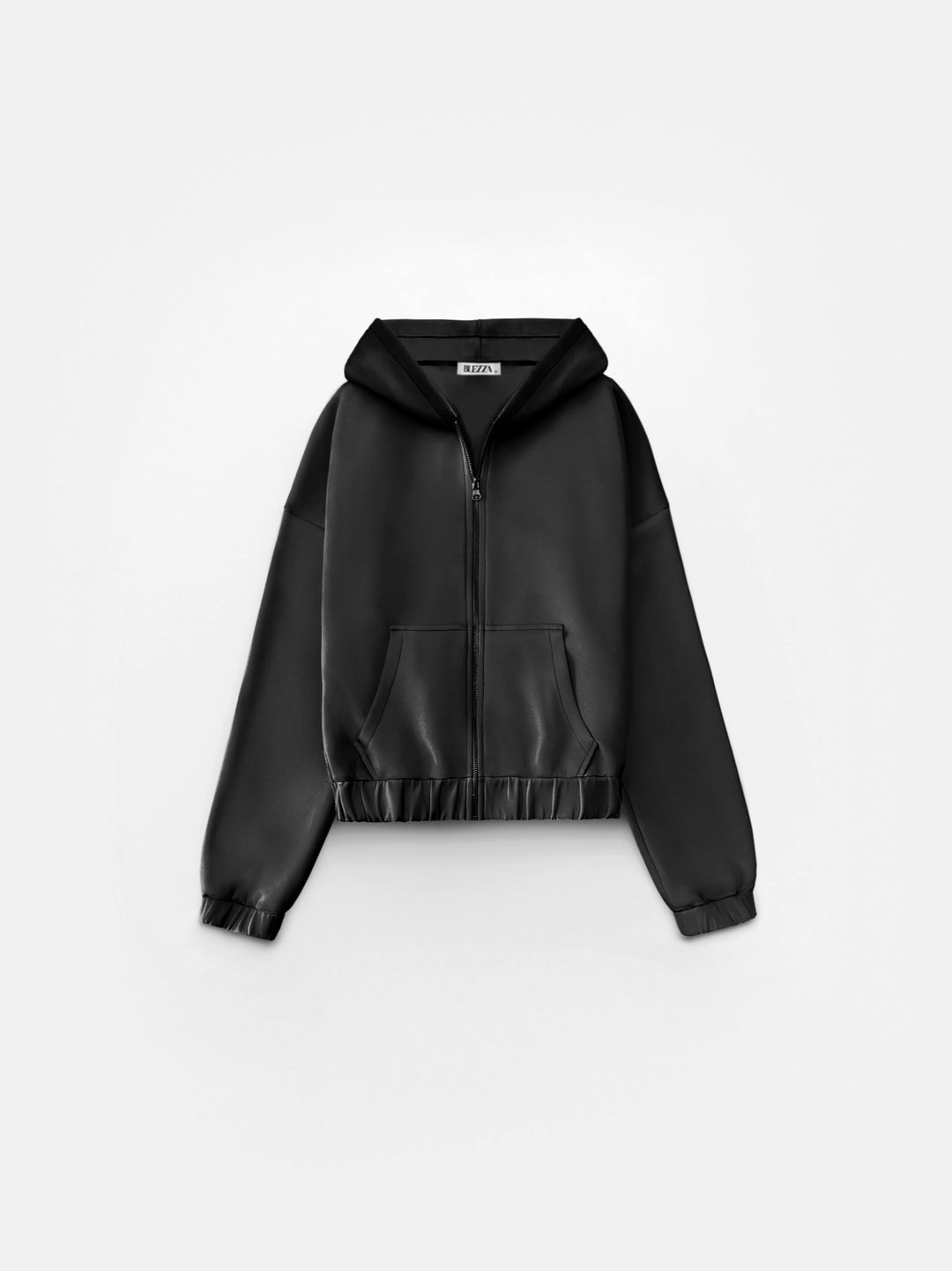 Oversize Diver Fabric Zipper Sweater - Black