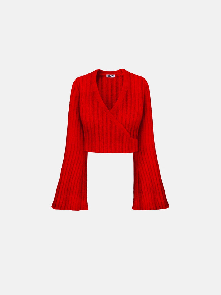 Tied Knit Top - Red
