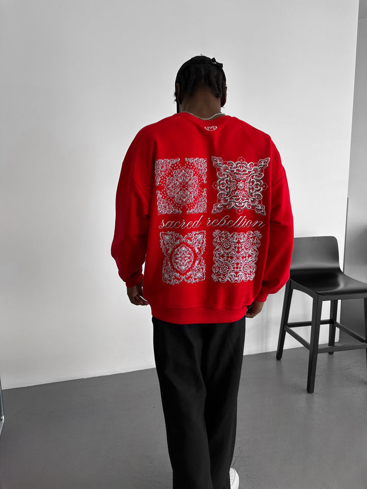 Oversize Sacred Rebellion Sweater - Red