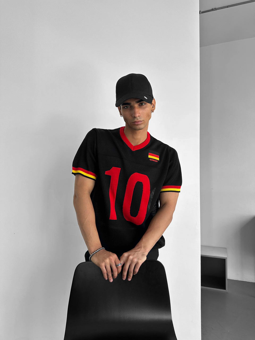 Oversize Germany Knit T-shirt - Black