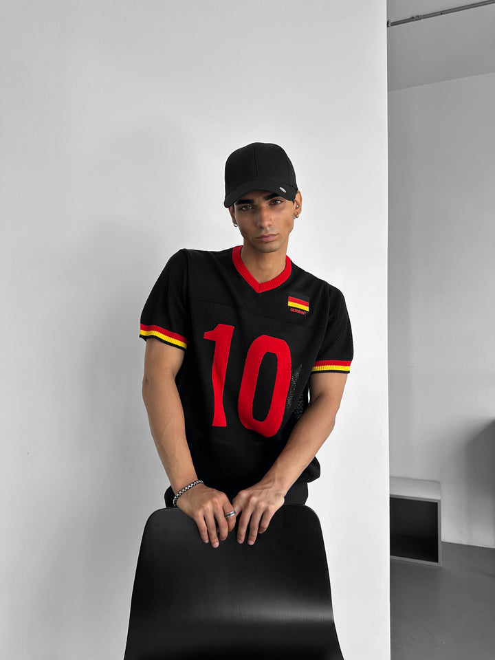 Oversize Germany Knit T-shirt - Black