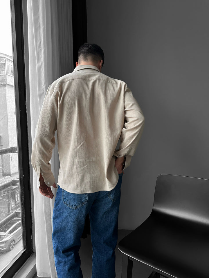 Regular Fit Cotton Shirt - Milky Brown