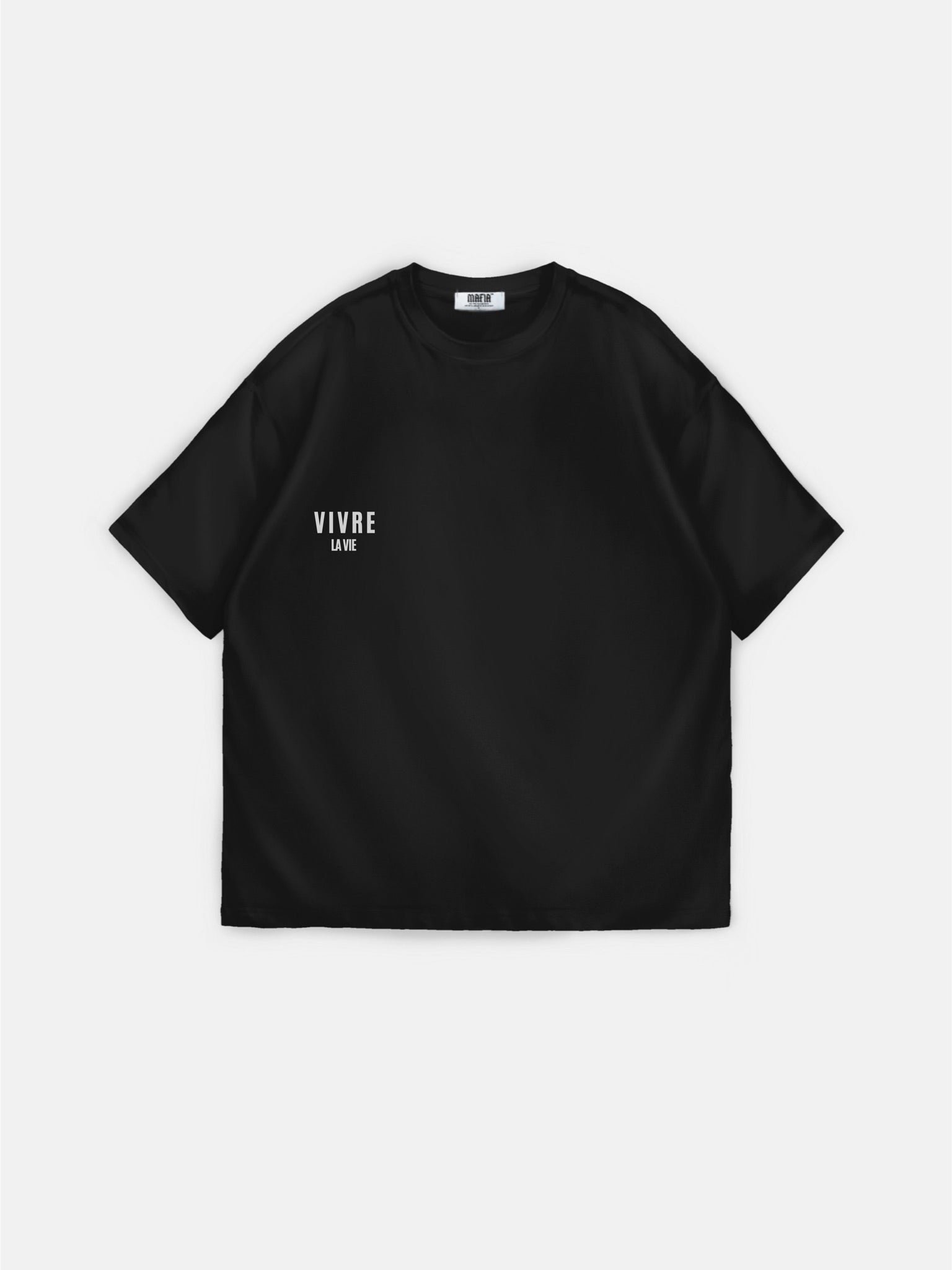 Oversize Vivre la Vie T-shirt - Black and Anthracite – Kleidermafia