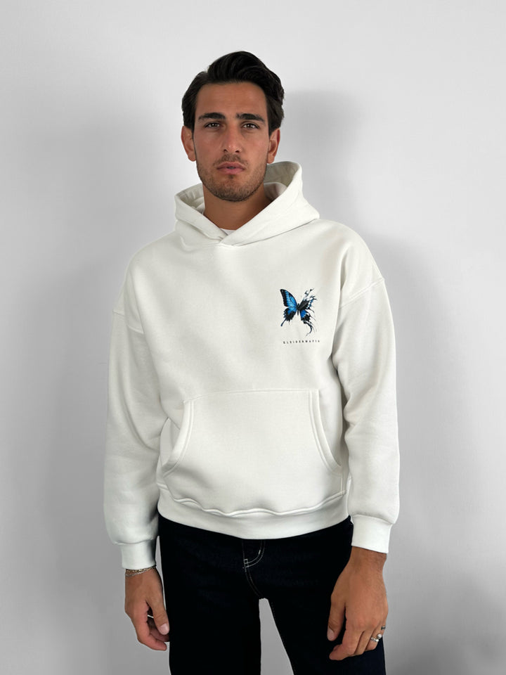 Oversize Broken Butterfly Hoodie - Ecru