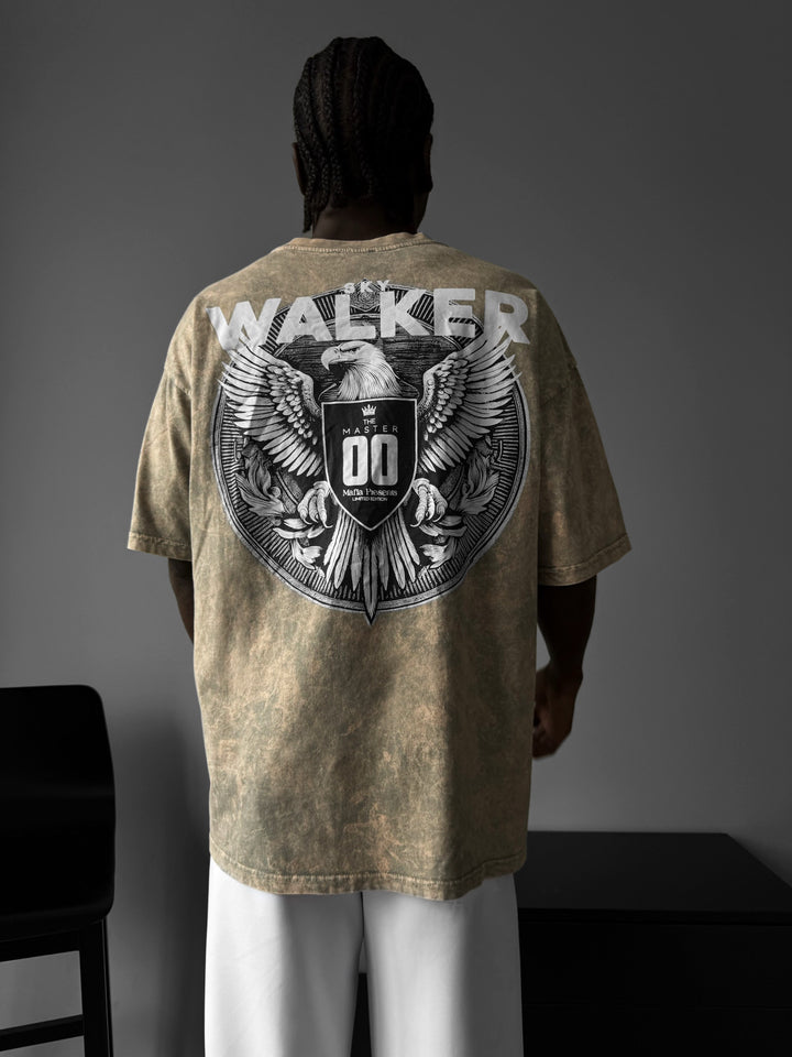 Oversize Washed 'Sky Walker' T-Shirt - Stone