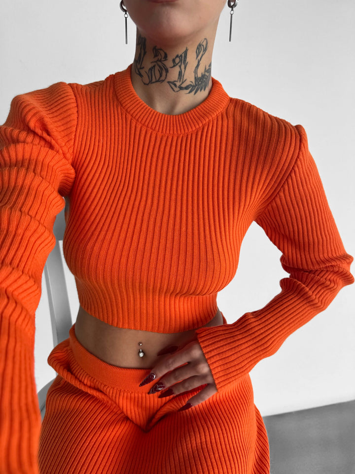 Knit Sweater - Orange