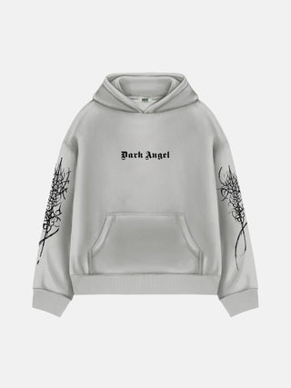 Oversize Dark Angel Hoodie - Grey