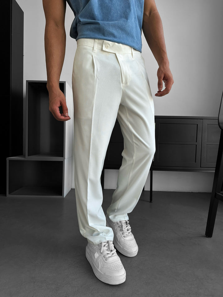 Relaxed Fit Trousers - Ecru
