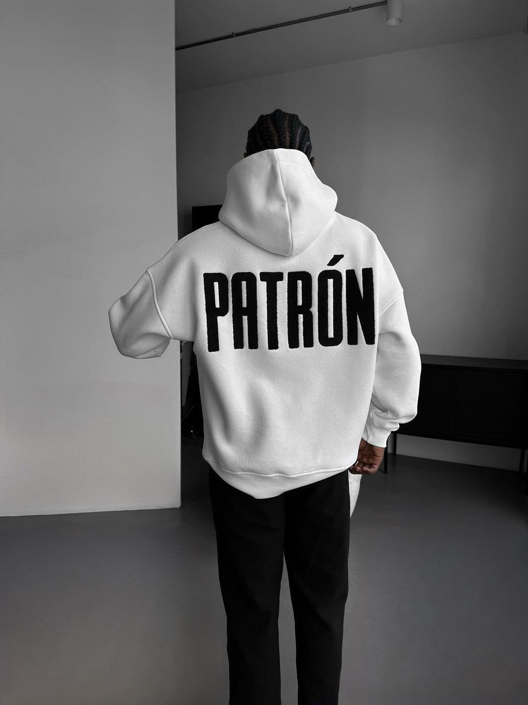 Oversize Detailed Patron Hoodie - Ecru