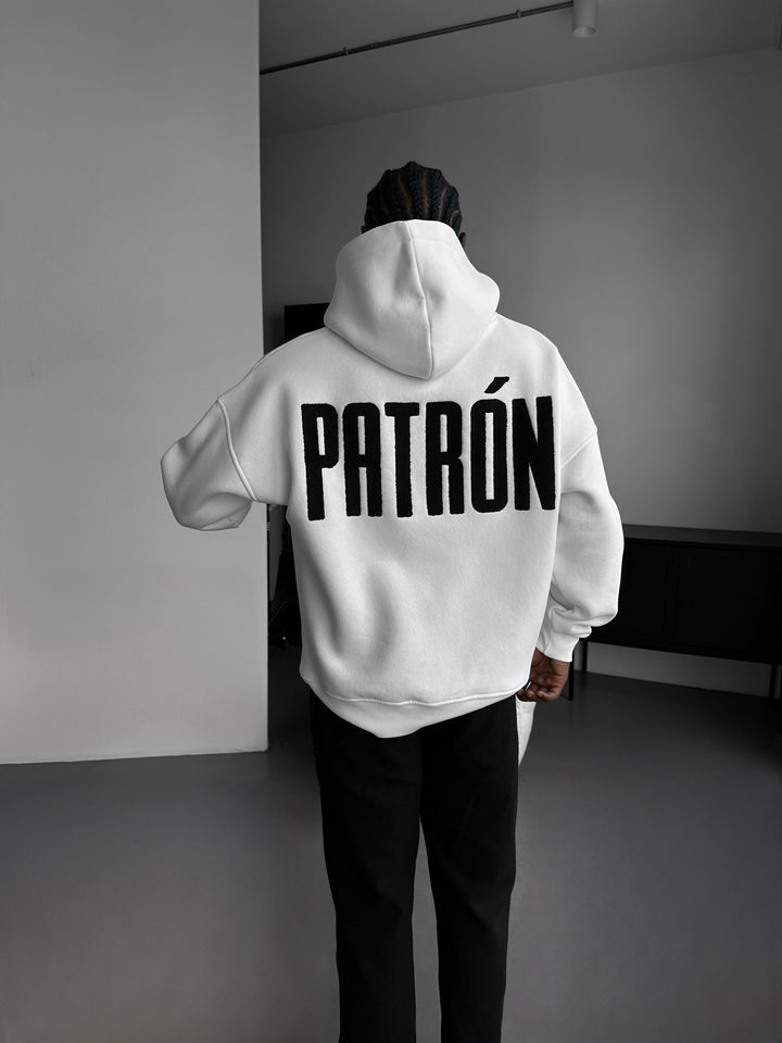 Oversize Detailed Patron Hoodie - Ecru