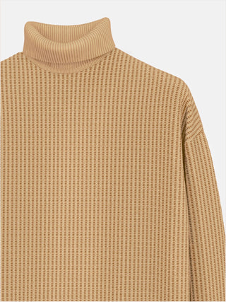Oversize Collar Knit Sweater - Beige