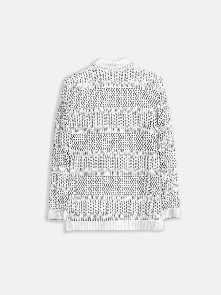 Oversize Holey Cardigan - White