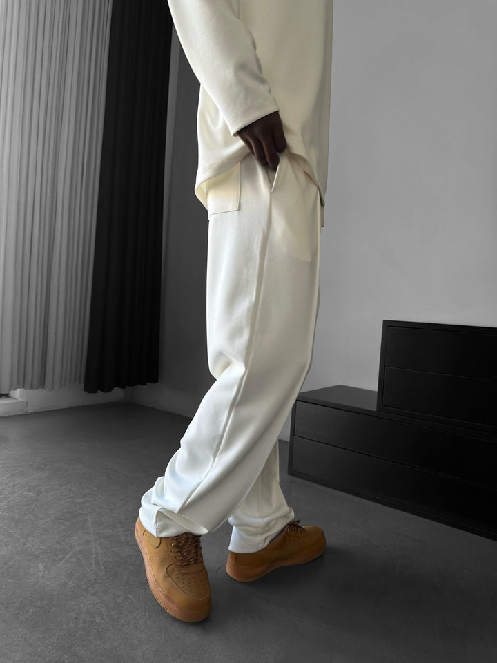 Modal Pleated Trousers -Ecru