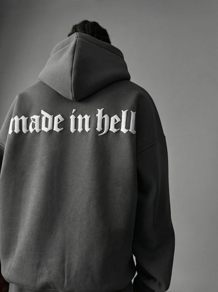 Oversize Made in Hell Hoodie - Anthracite