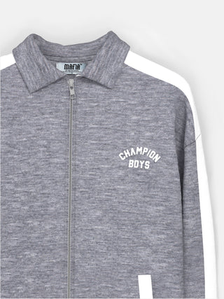 Champion Zipper Sweater - Mottled Grey