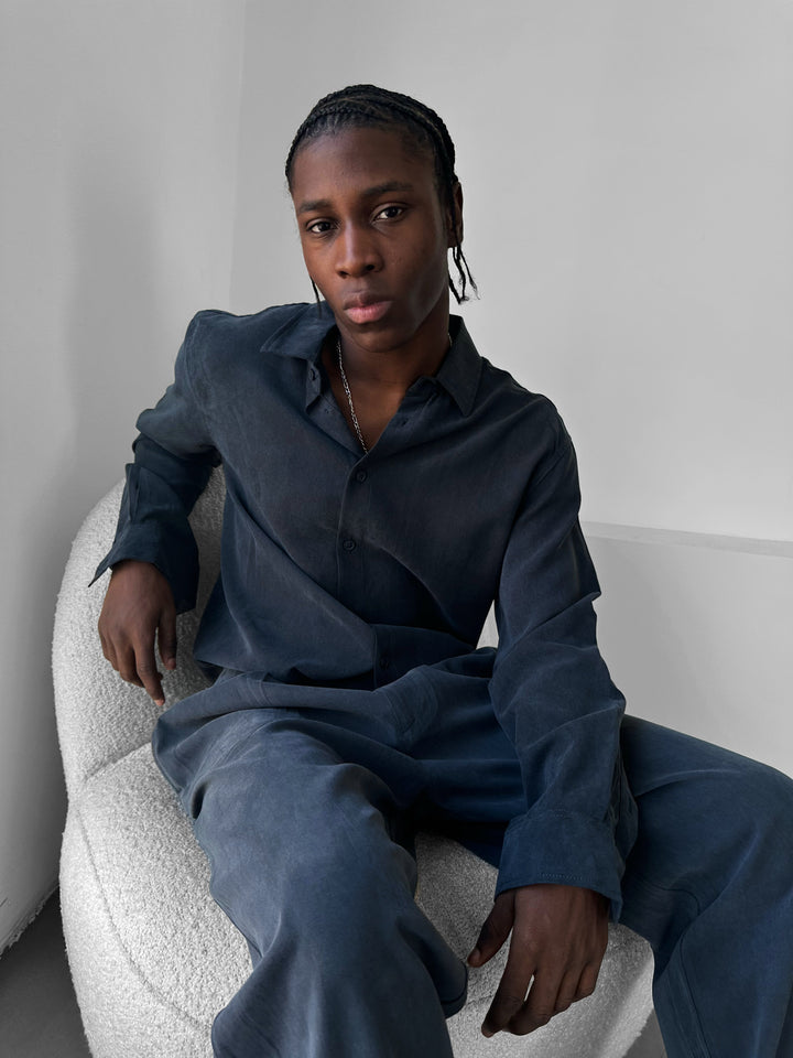 Oversize Tencel Shirt - Black