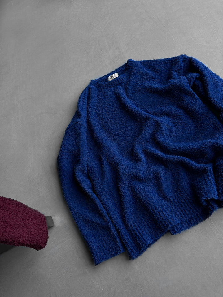 Oversize Plush Pullover - Captain Blue