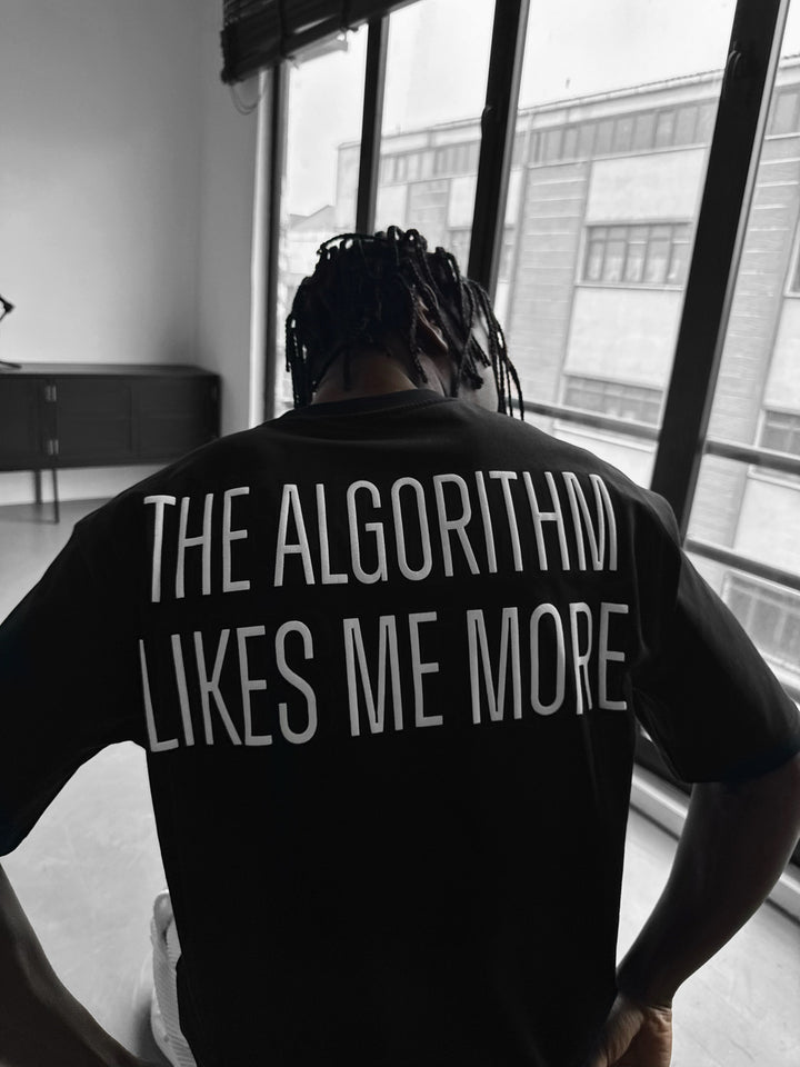 Oversize "Algorithm" T-Shirt - Black and White