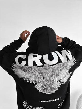 Oversize Crow Hoodie - Black