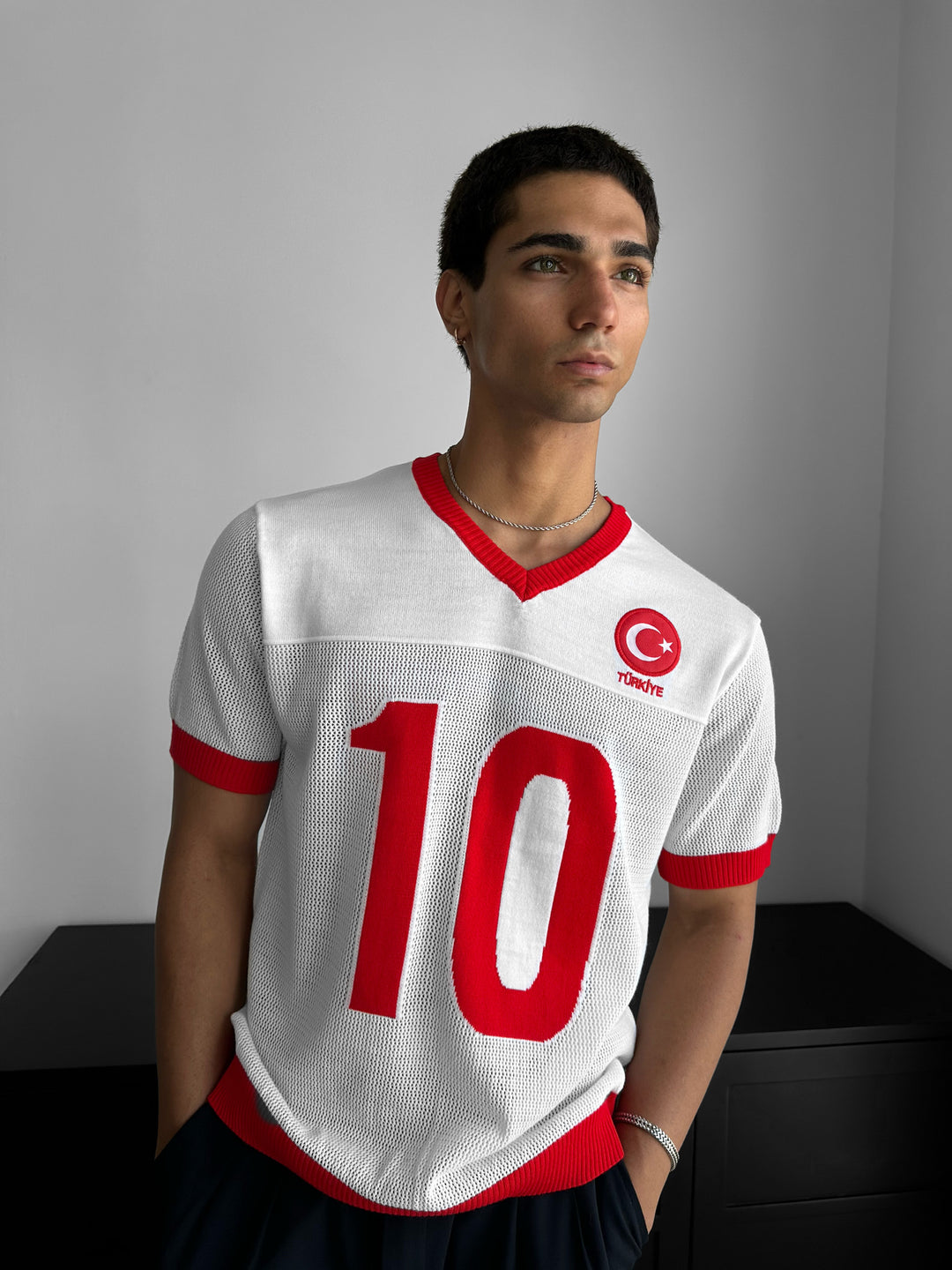 Oversize Türkiye Knit T-shirt - White