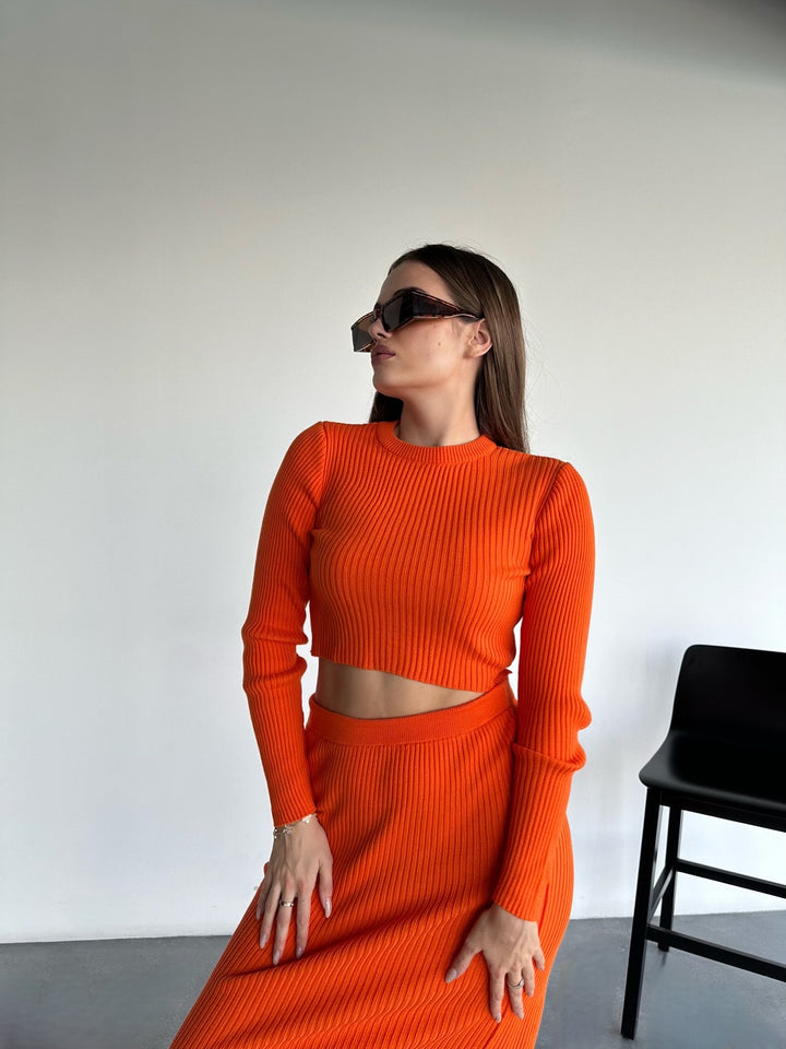 Knit Sweater - Orange